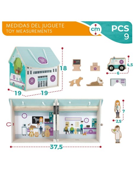 Playset Woomax Vet 9 Pieces 4 Units 19 x 18 x 19 cm