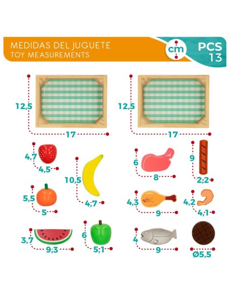 Toy Food Set Woomax 12 Pieces (4 Units)