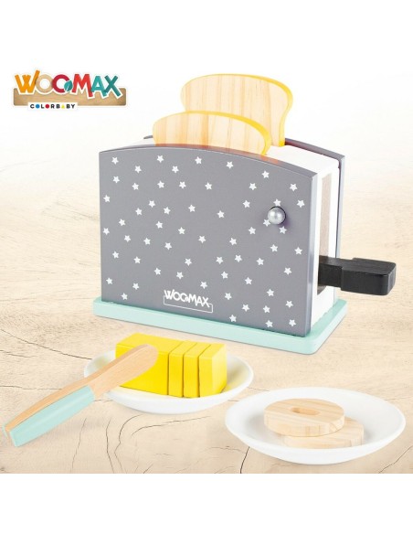 Toy toaster Woomax 8 Pieces 19,5 x 12,5 x 8 cm (4 Units)