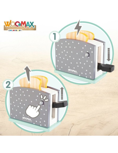 Toy toaster Woomax 8 Pieces 19,5 x 12,5 x 8 cm (4 Units)