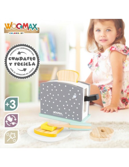 Toy toaster Woomax 8 Pieces 19,5 x 12,5 x 8 cm (4 Units)