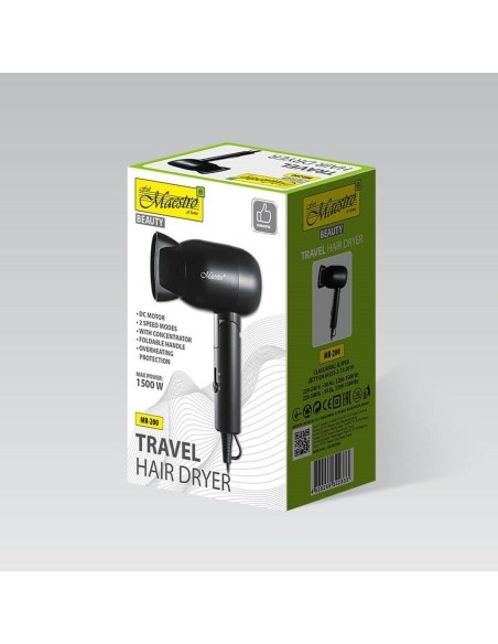 Hairdryer Feel Maestro MR-200 Black 1500 W