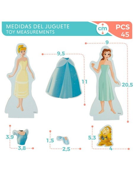 Figures Disney Princess 45 Pieces 4 Units 9 x 20,5 x 1,2 cm