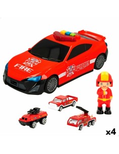 Vehicle Playset Speed & Go 30 x 9,5 x 13 cm Fireman Light Sound 4 Units