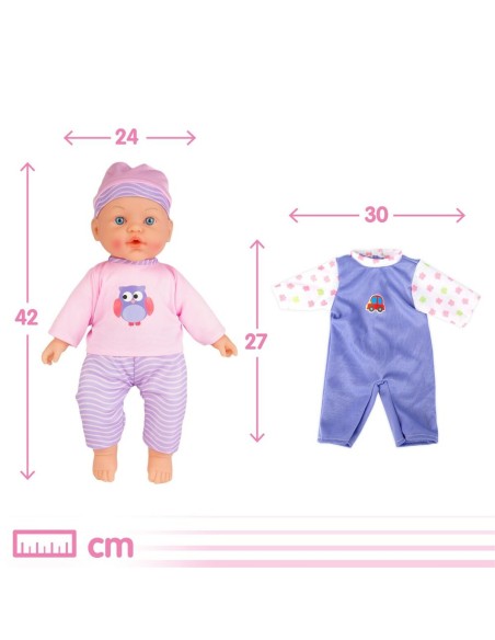 Baby doll Colorbaby 2 Units 24 x 42 x 11 cm