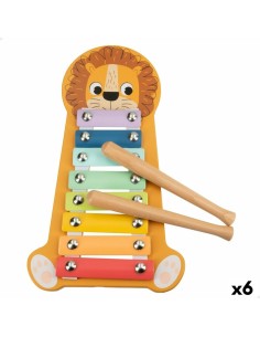 Xylophone Woomax Lion Wood 16 x 2,5 x 26 cm (6 Units)
