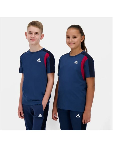 Child's Short Sleeve T-Shirt Le coq sportif Ess N°1 Enfant Black Navy Blue