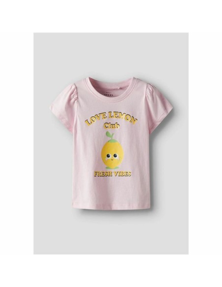 Child's Short Sleeve T-Shirt Name It Nmfvibeke Capsl Ballerina Pink