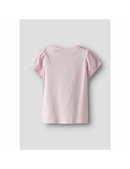 Child's Short Sleeve T-Shirt Name It Nmfvibeke Capsl Ballerina Pink