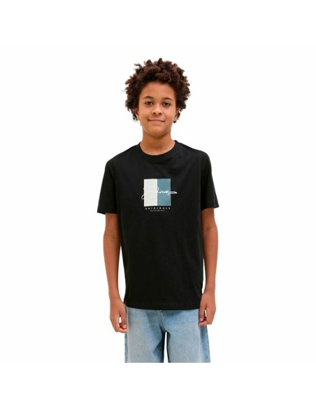 Child's Short Sleeve T-Shirt Jack & Jones Jorfrederiksberg Black