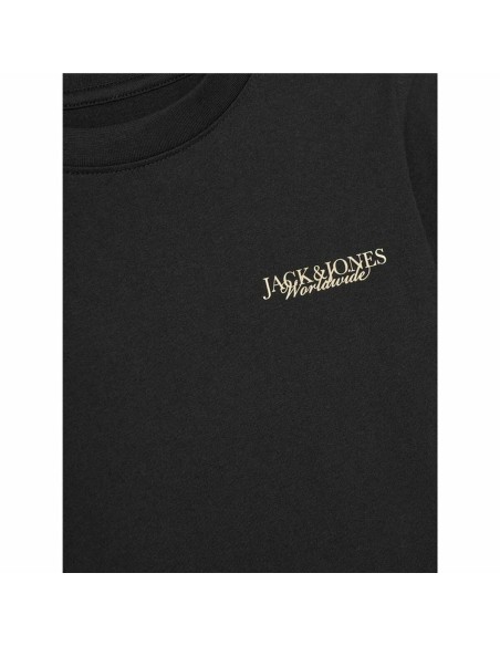 Child's Short Sleeve T-Shirt Jack & Jones Jorboston Photo w Neck Black