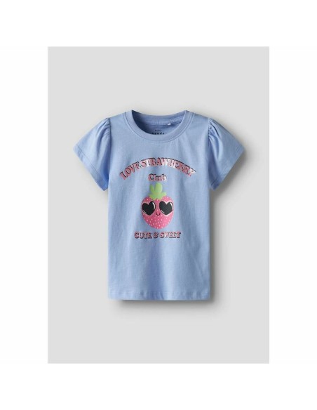 Child's Short Sleeve T-Shirt Name It Nmfvibeke Capsl Serenity Indigo