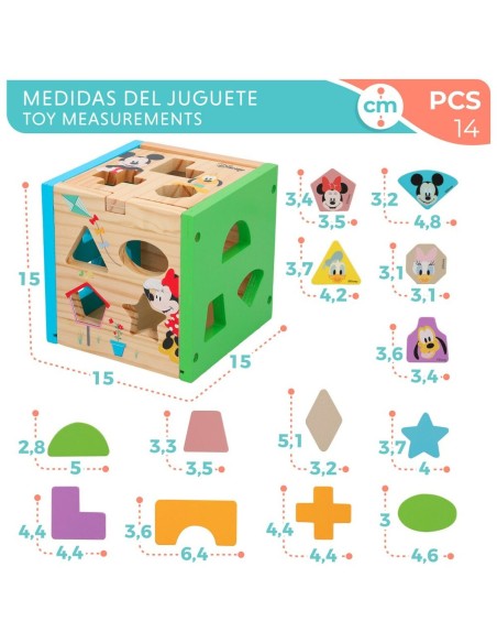 Child's Wooden Puzzle Disney 14 Pieces 15 x 15 x 15 cm (6 Units)