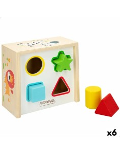 Child's Wooden Puzzle Woomax Shapes 13,5 x 7,5 x 13 cm (6 Units)