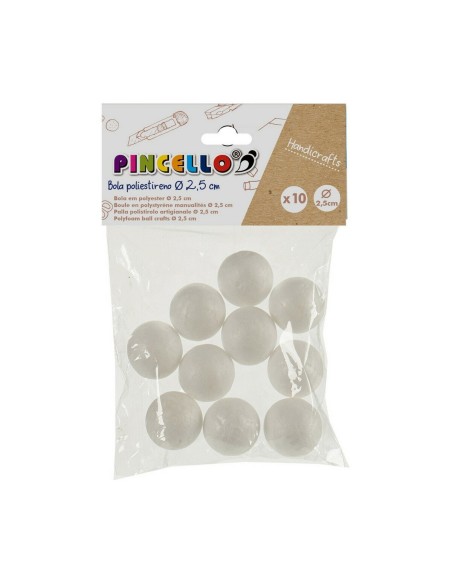 Materials for Handicrafts Pincello DIAM 2.5 CM Balls polystyrene Ø 2,5 cm White 12 Units