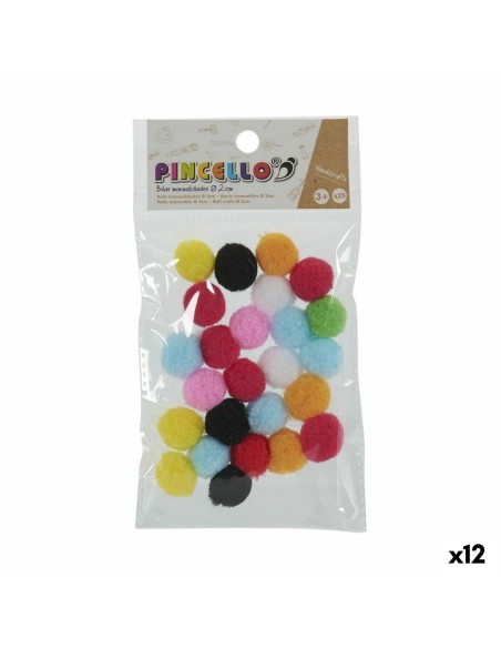 Materials for Handicrafts Pincello Balls Multicolour Ø 2 cm 12 Units