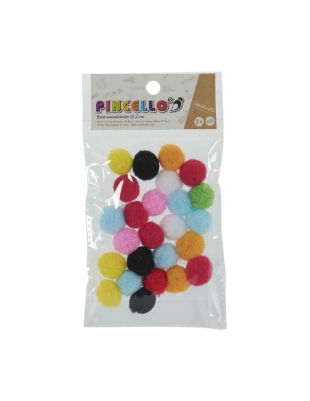 Materials for Handicrafts Pincello Balls Multicolour Ø 2 cm 12 Units