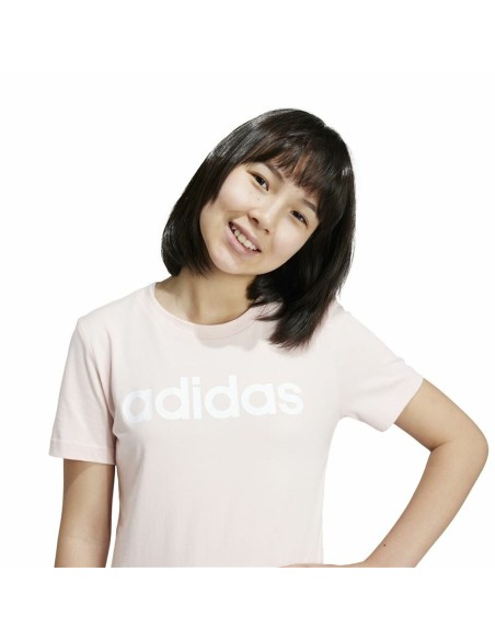 Child's Short Sleeve T-Shirt Adidas Essentials Linear Logo Cotton Slim Fit