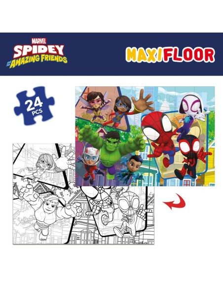 Child's Puzzle Spidey Double-sided 24 Pieces 70 x 1,5 x 50 cm (6 Units)