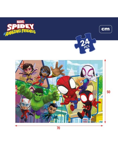Child's Puzzle Spidey Double-sided 24 Pieces 70 x 1,5 x 50 cm (6 Units)