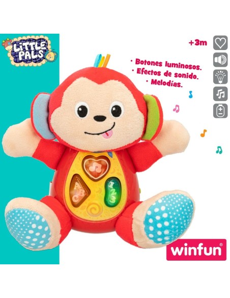 Soft toy with sounds Winfun Monkey 18 x 20,5 x 12,5 cm (6 Units)