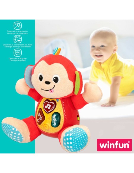 Soft toy with sounds Winfun Monkey 18 x 20,5 x 12,5 cm (6 Units)