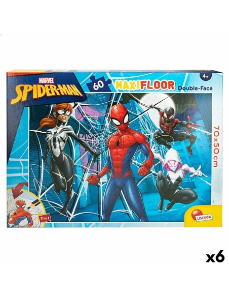 Child's Puzzle Spider-Man Double-sided 60 Pieces 70 x 1,5 x 50 cm (6 Units)