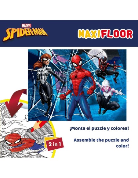 Child's Puzzle Spider-Man Double-sided 60 Pieces 70 x 1,5 x 50 cm (6 Units)