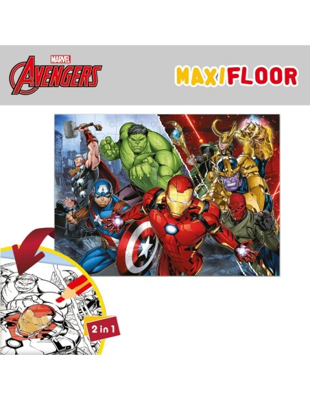 Child's Puzzle The Avengers Double-sided 108 Pieces 70 x 1,5 x 50 cm (6 Units)