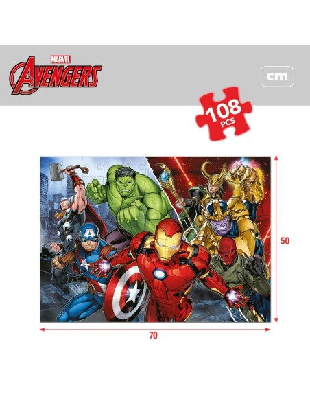 Child's Puzzle The Avengers Double-sided 108 Pieces 70 x 1,5 x 50 cm (6 Units)