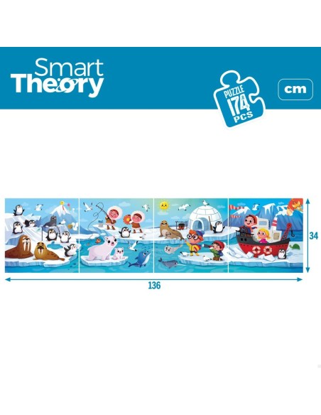 Child's Puzzle Colorbaby Artic 4-in-1 174 Pieces 136 x 34 cm (6 Units)