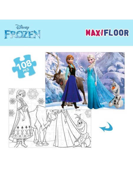 Child's Puzzle Frozen Double-sided 108 Pieces 70 x 1,5 x 50 cm (6 Units)
