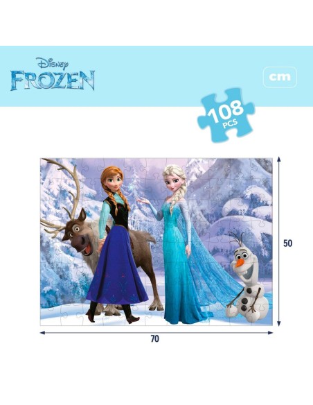 Child's Puzzle Frozen Double-sided 108 Pieces 70 x 1,5 x 50 cm (6 Units)