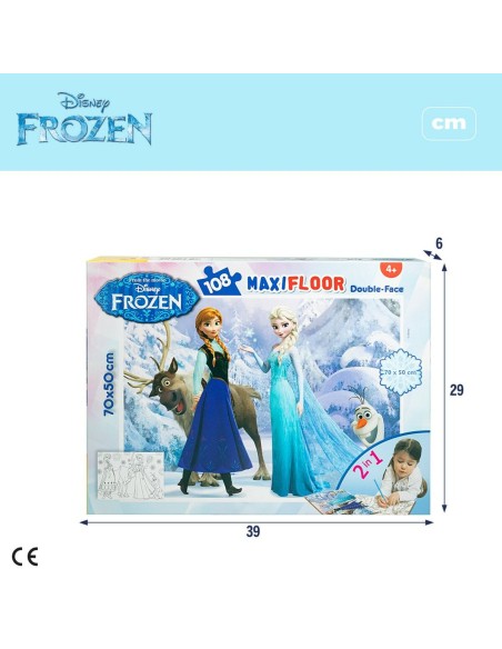 Child's Puzzle Frozen Double-sided 108 Pieces 70 x 1,5 x 50 cm (6 Units)