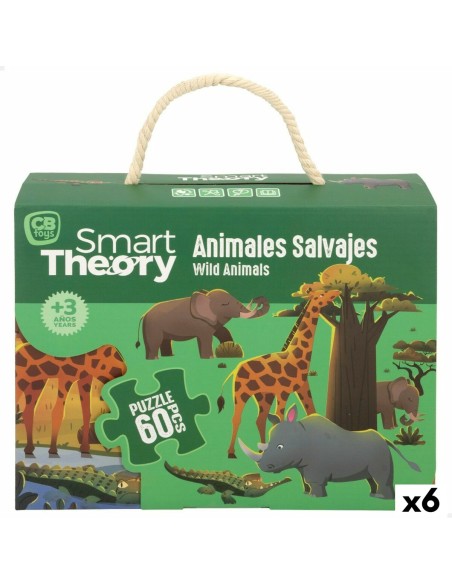 Child's Puzzle Colorbaby Wild Animals 60 Pieces 60 x 44 cm (6 Units)