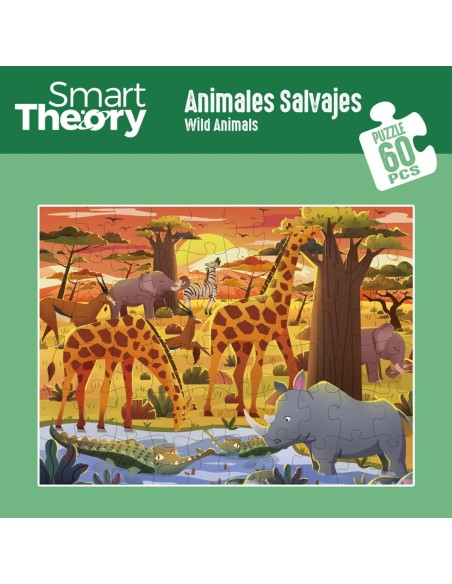 Child's Puzzle Colorbaby Wild Animals 60 Pieces 60 x 44 cm (6 Units)