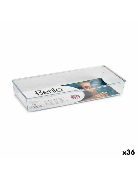Multi-Purpose Organiser Berilo CH99113 Transparent Plastic 15,5 x 5,5 x 34,5 cm Multi-use (36 Units)