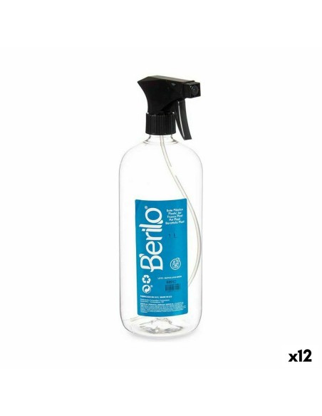 Atomiser Bottle Berilo SE1325 Black Transparent Plastic 1 L (12 Units)