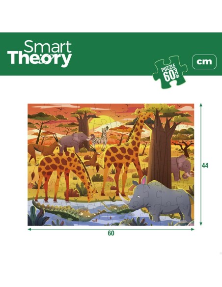 Child's Puzzle Colorbaby Wild Animals 60 Pieces 60 x 44 cm (6 Units)