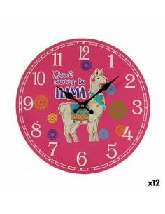 Wall Clock Llama 3 x 33,8 x 33,8 cm (12 Units)