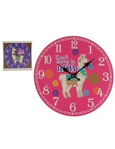 Wall Clock Llama 3 x 33,8 x 33,8 cm (12 Units) 2