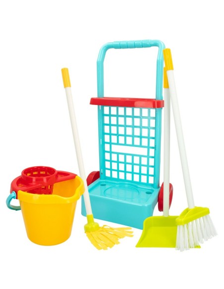 Cleaning Trolley with Accessories Colorbaby My Home 30,5 x 55,5 x 19,5 cm (4 Units)