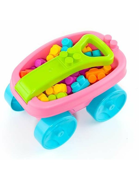 Building Blocks Moltó    20 Pieces Trolley Pink
