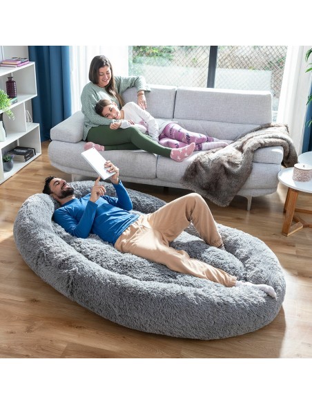 Human Dog Bed XXL InnovaGoods Grey