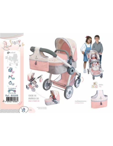 Doll Stroller Decuevas Funny Foldable 3-in-1 41 x 62 x 70 cm