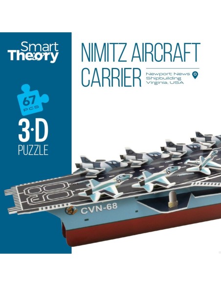 3D Puzzle Colorbaby Nimitz Aircraft carrier 67 Pieces 77 x 18 x 20 cm (6 Units)