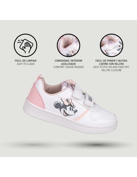Sports Shoes for Kids Minnie Mouse Velcro White