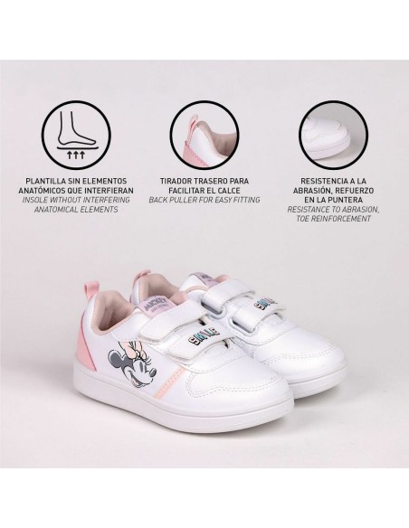 Sports Shoes for Kids Minnie Mouse Velcro White