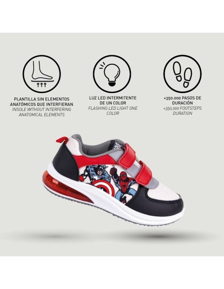 LED Trainers The Avengers Velcro Black