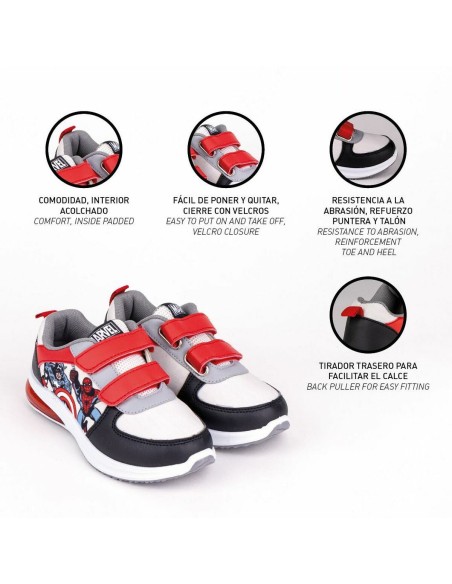 LED Trainers The Avengers Velcro Black
